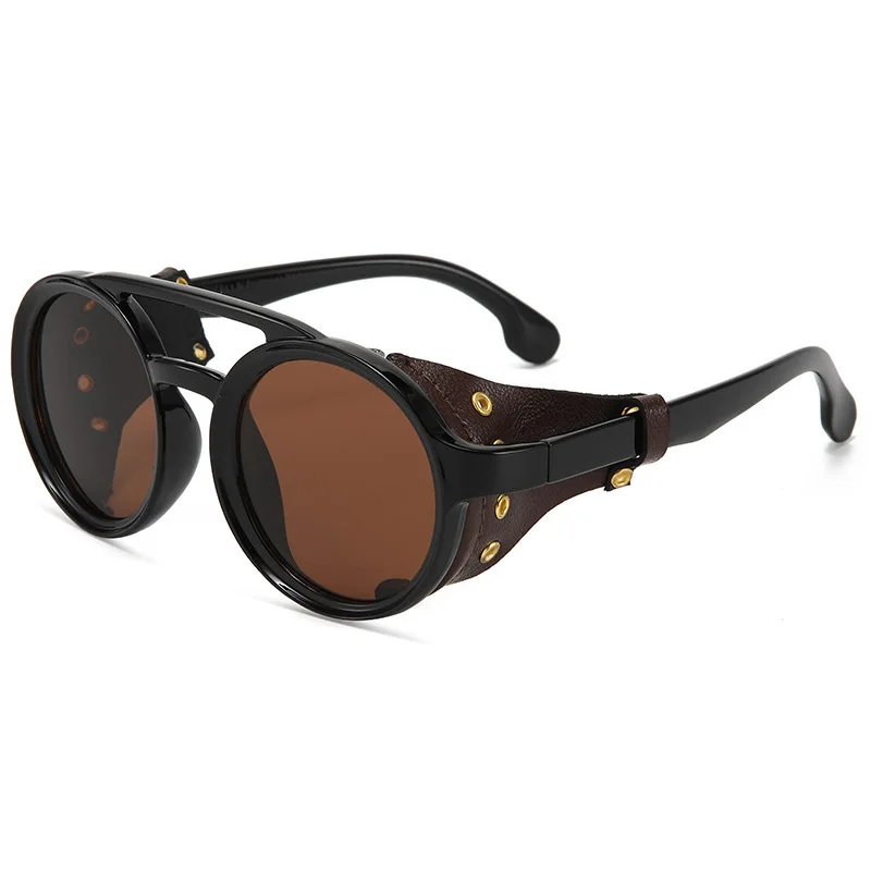 Lunettes Steampunk Cuir Riveté - Rondes Rétro - Image 26