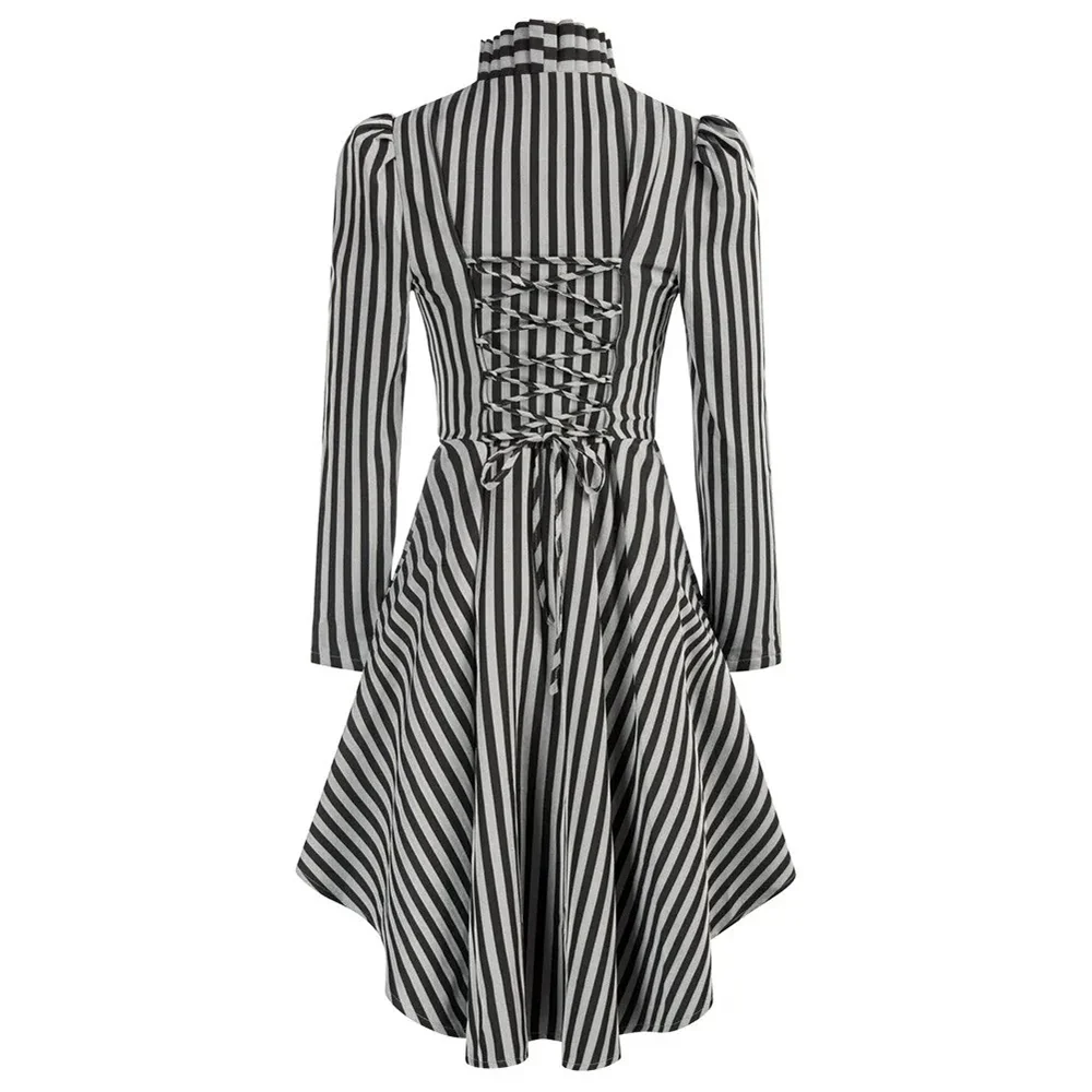 Manteau Léger Femme Steampunk — Rayé à encolure - Image 3