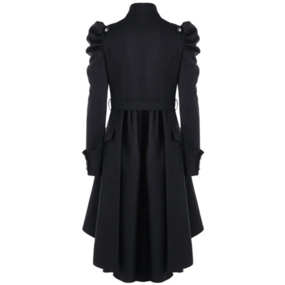 Manteau Long Gothique Femme — Col Mao Manches Gigot 5 Coloris Vintage Victorien - Image 12