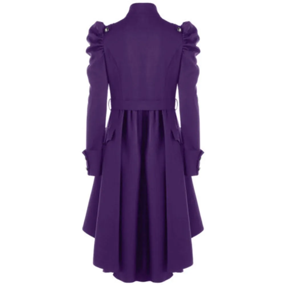 Manteau Long Gothique Femme — Col Mao Manches Gigot 5 Coloris Vintage Victorien - Image 14