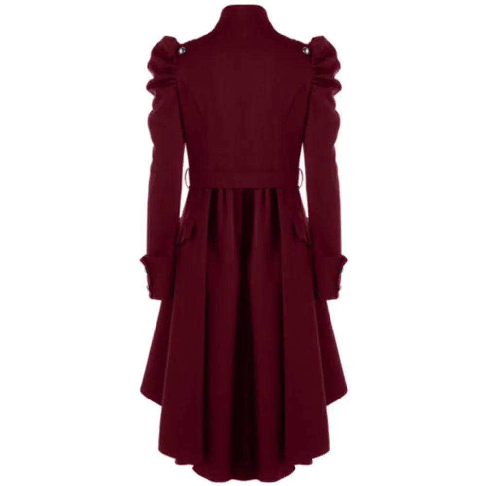 Manteau Long Gothique Femme — Col Mao Manches Gigot 5 Coloris Vintage Victorien - Image 16