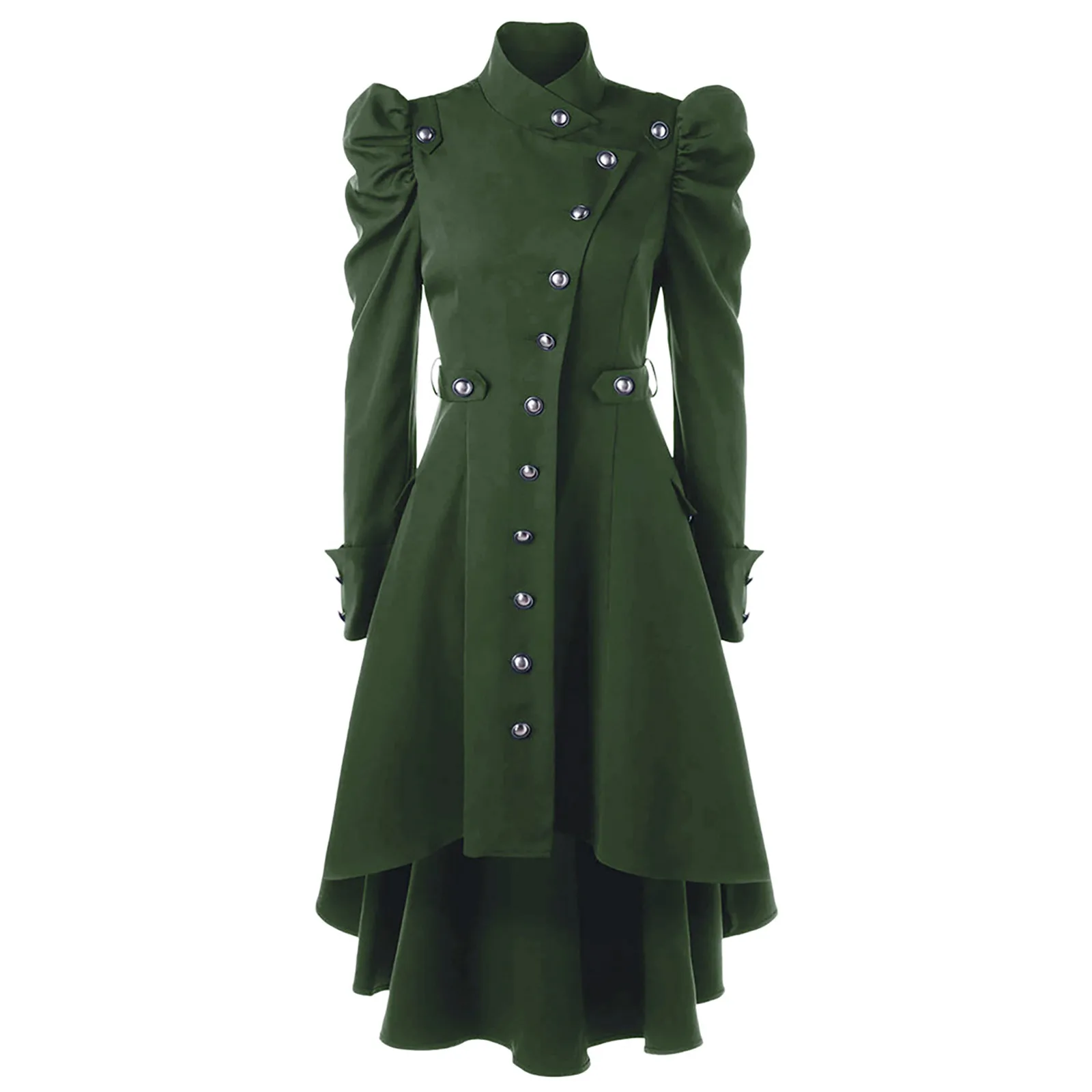Manteau Long Gothique Femme — Col Mao Manches Gigot 5 Coloris Vintage Victorien - Image 17