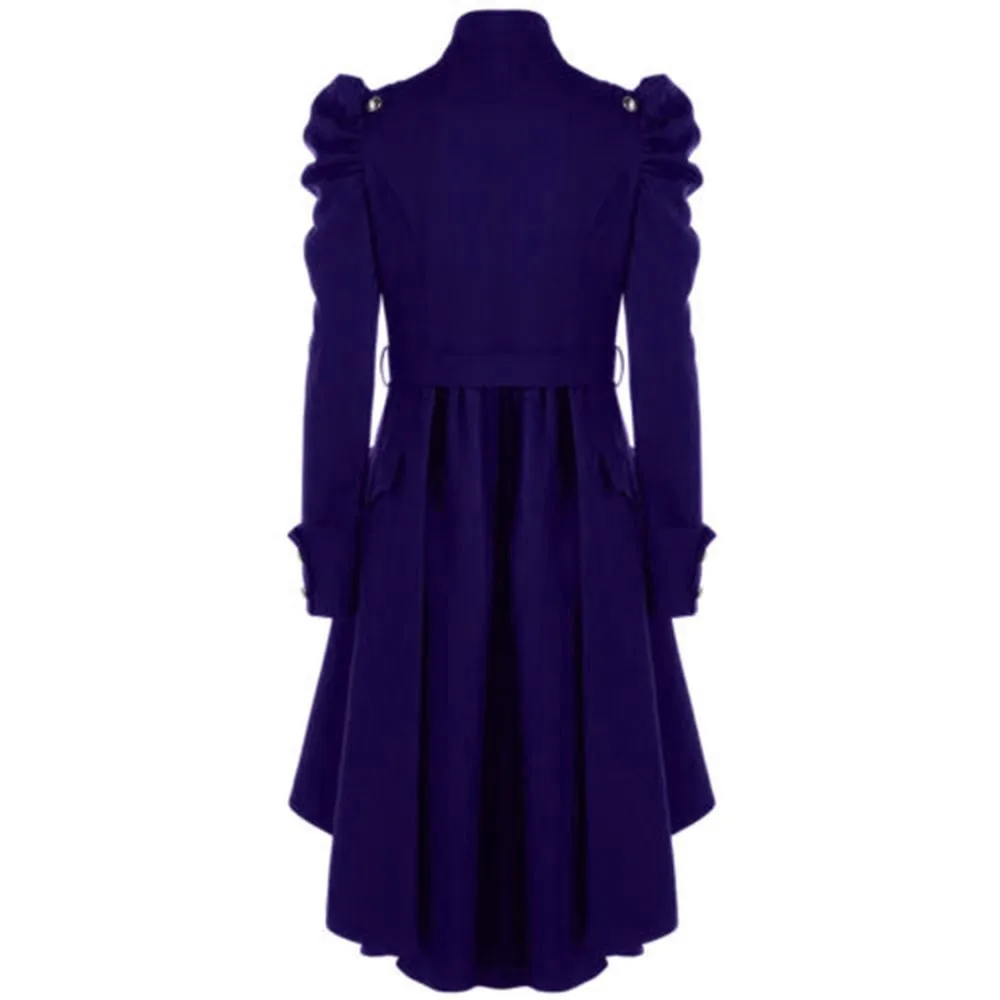 Manteau Long Gothique Femme — Col Mao Manches Gigot 5 Coloris Vintage Victorien - Image 19