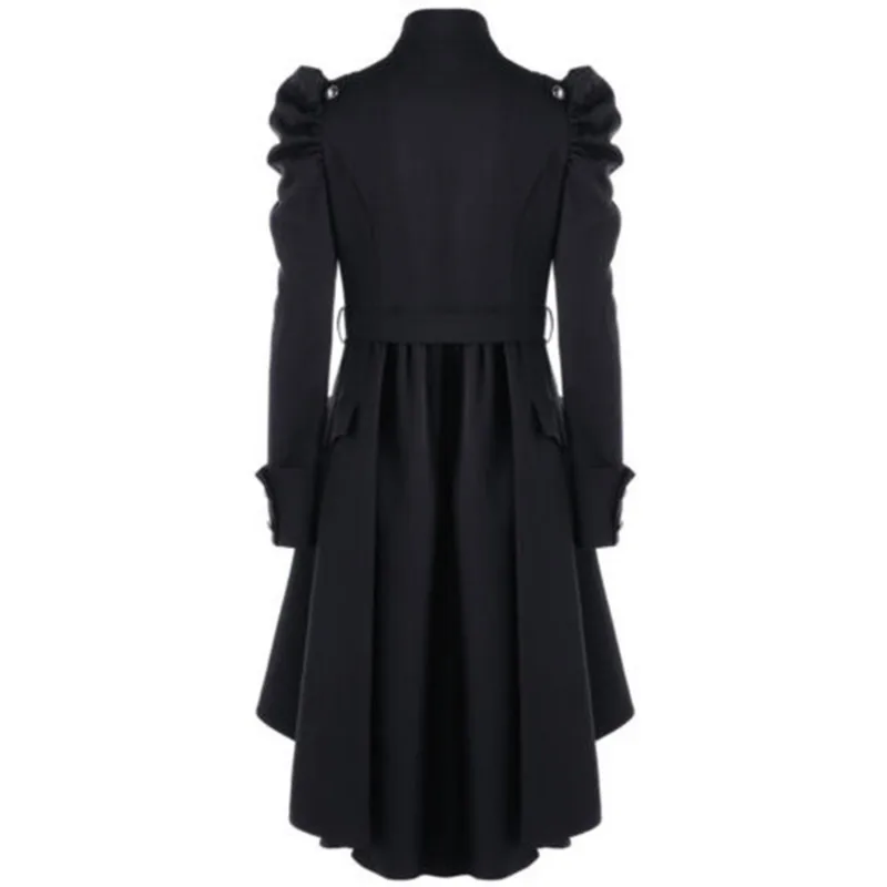 Manteau Long Gothique Femme — Col Mao Manches Gigot 5 Coloris Vintage Victorien - Image 2