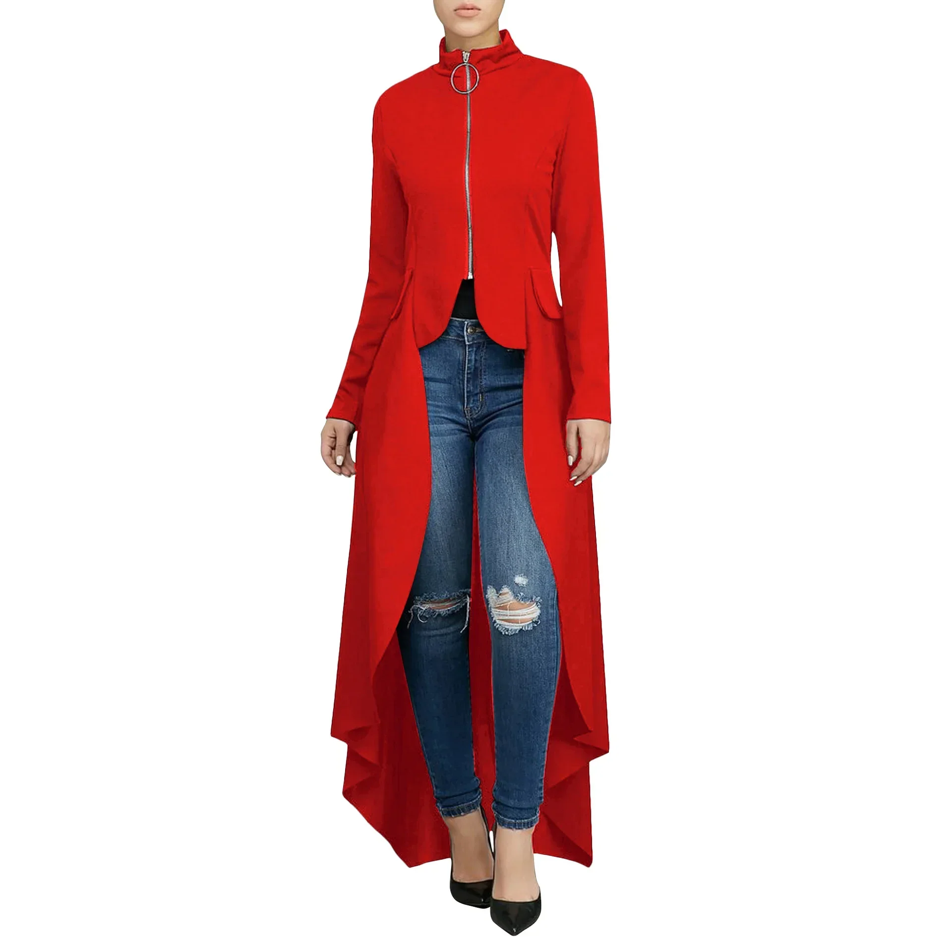 Manteau Vampire Femme - Long Gothique Asymétrique - Image 33