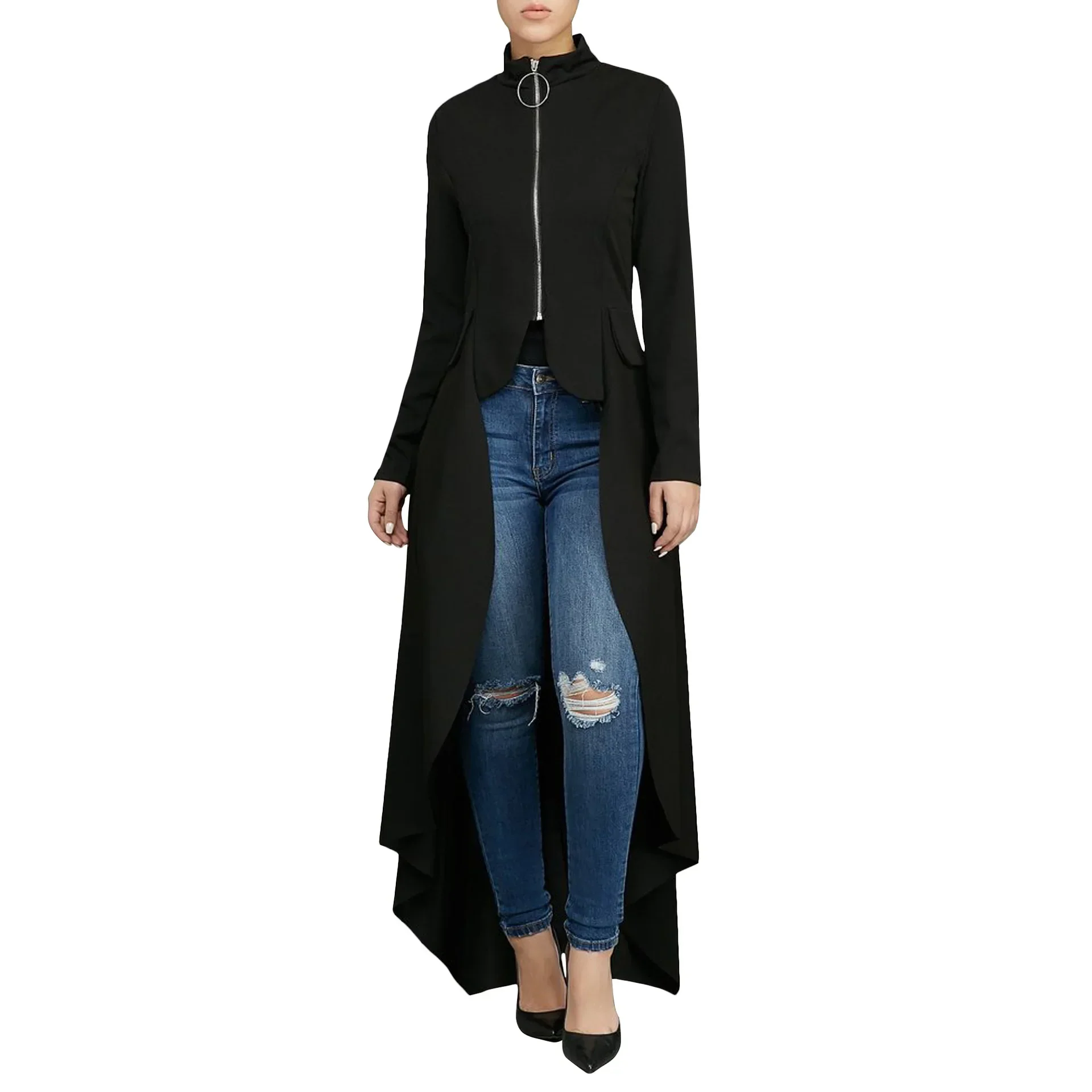 Manteau Vampire Femme - Long Gothique Asymétrique - Image 36