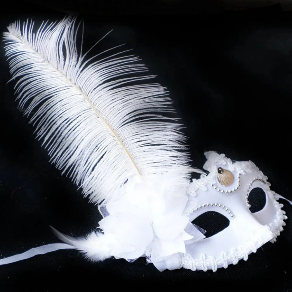 Masque Venitien Femme Noir ou Blanc - Image 6