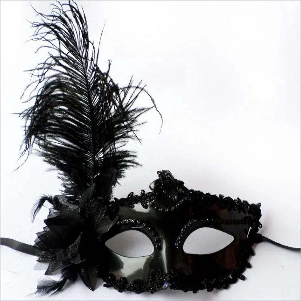 Masque Venitien Femme Noir ou Blanc - Image 7