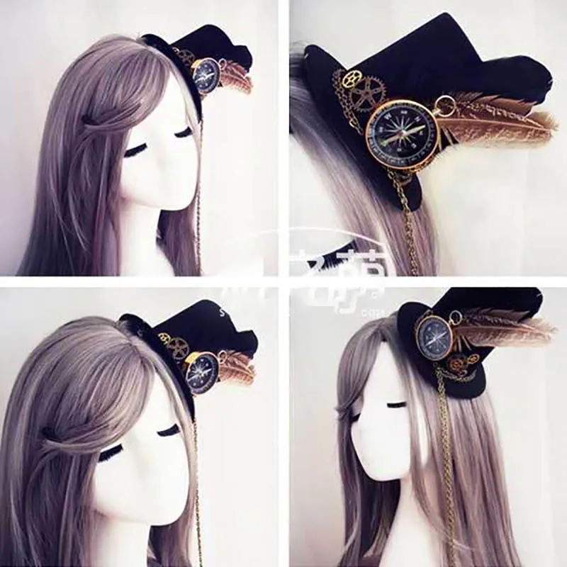 Mini Chapeau Steampunk - Boussole et Horloge d'Aventurière - Image 3