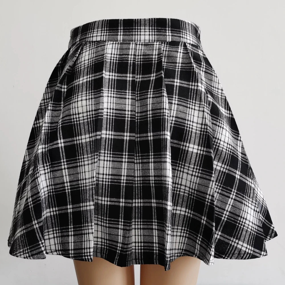 Mini Jupe Harajuku Punk Asymétrique — tartan rouge & noir - Image 5