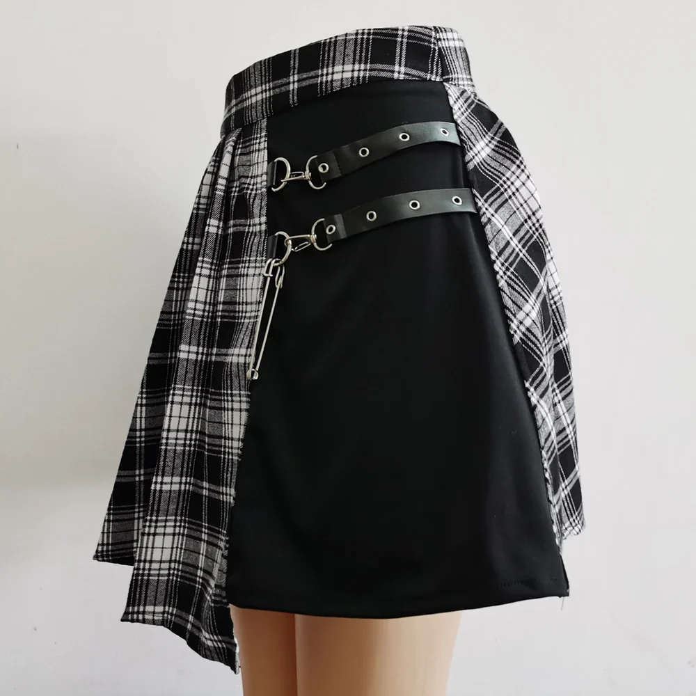 Mini Jupe Harajuku Punk Asymétrique — tartan rouge & noir - Image 6