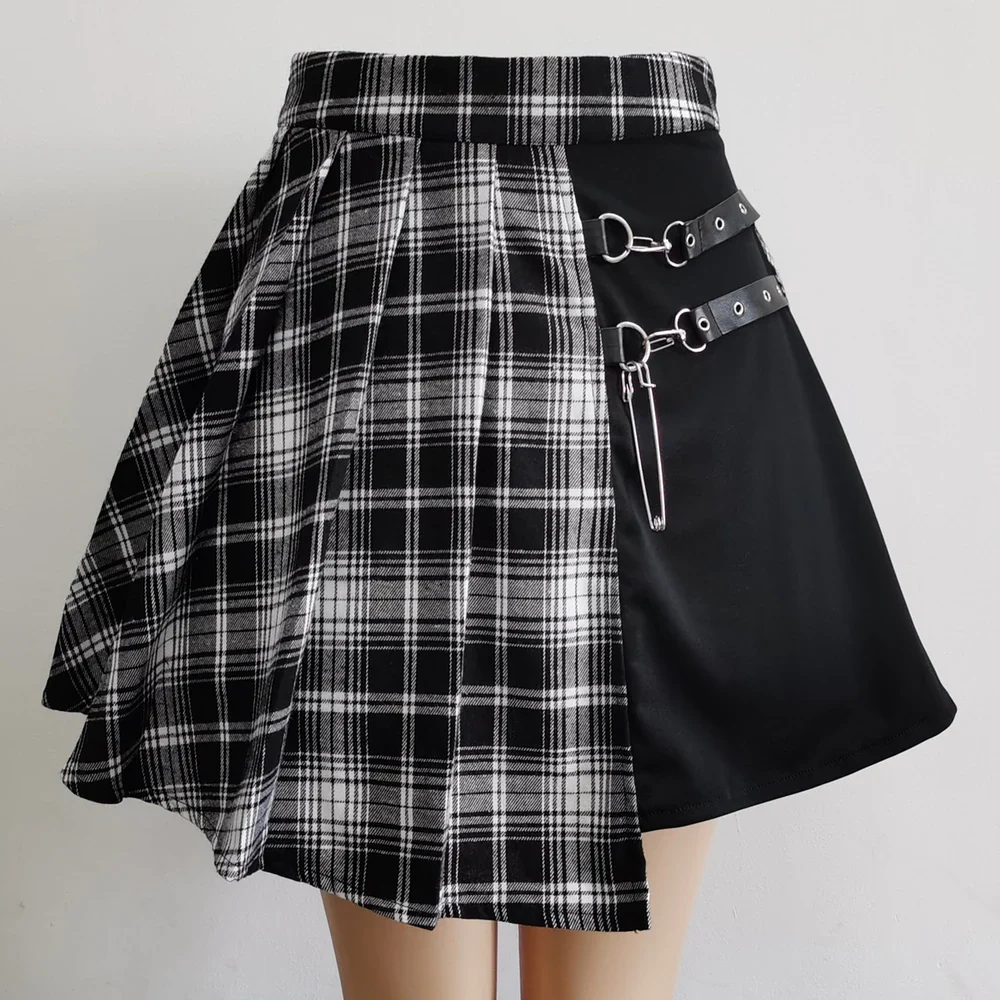 Mini Jupe Harajuku Punk Asymétrique — tartan rouge & noir - Image 8