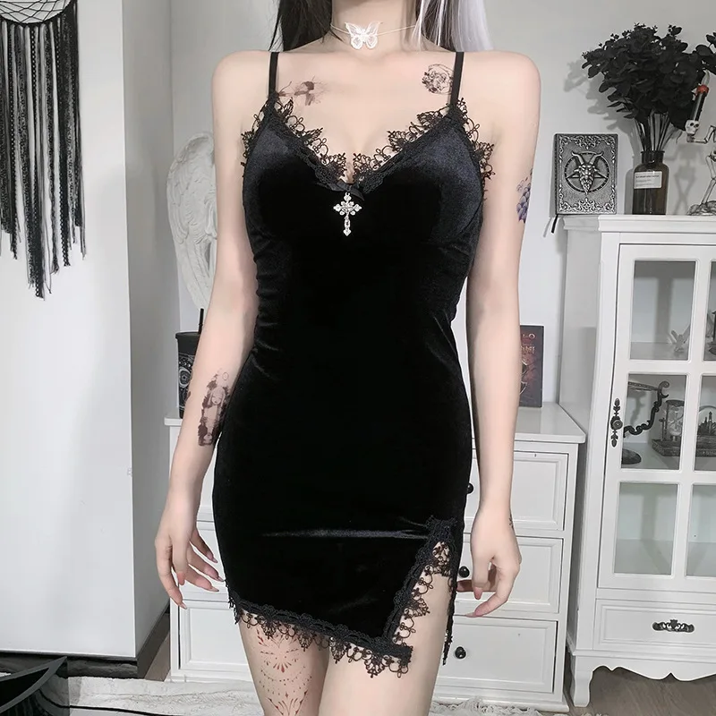 Mini Robe Noire Goth - Image 4