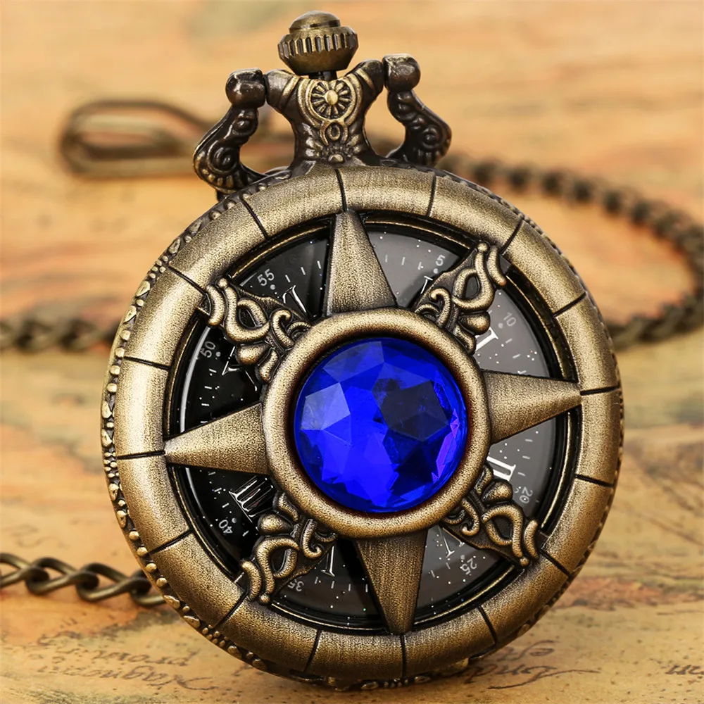 Montre a Gousset steampunk — soleil étoilé en bronze - Image 11