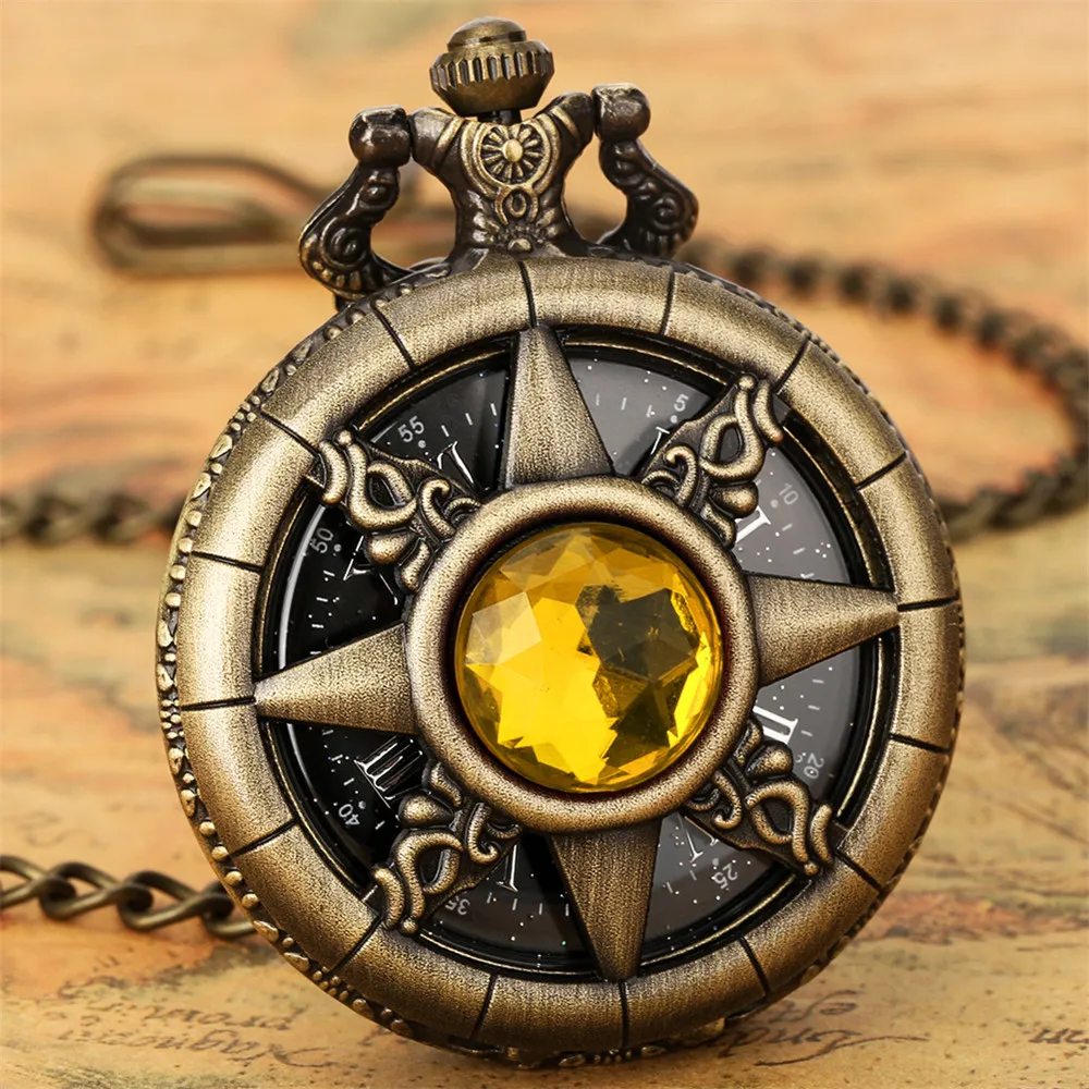 Montre a Gousset steampunk — soleil étoilé en bronze - Image 2
