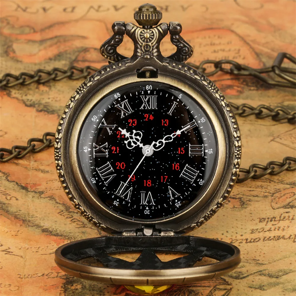 Montre a Gousset steampunk — soleil étoilé en bronze - Image 5