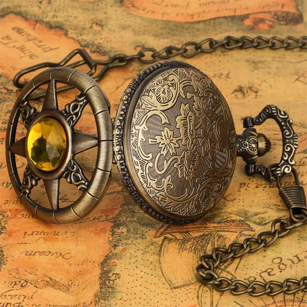 Montre a Gousset steampunk — soleil étoilé en bronze - Image 7