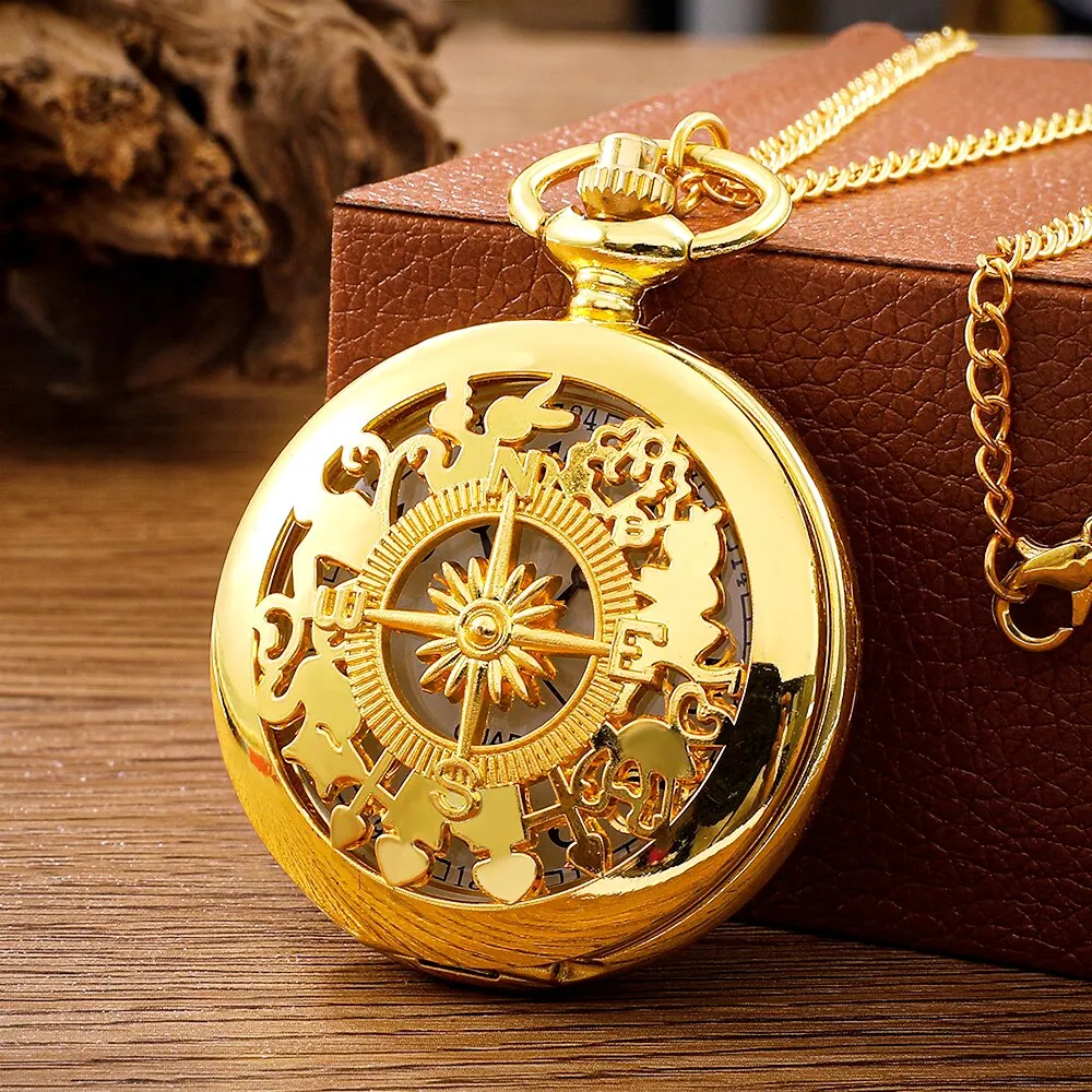 Montre de Poche Steampunk — Finition Or Antique (Quartz) - Image 2