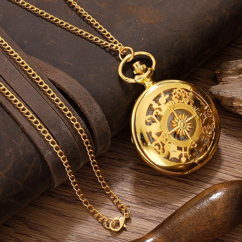 Montre de Poche Steampunk — Finition Or Antique (Quartz) - Image 4