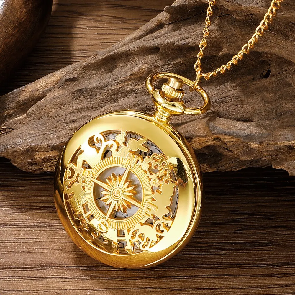 Montre de Poche Steampunk — Finition Or Antique (Quartz) - Image 7