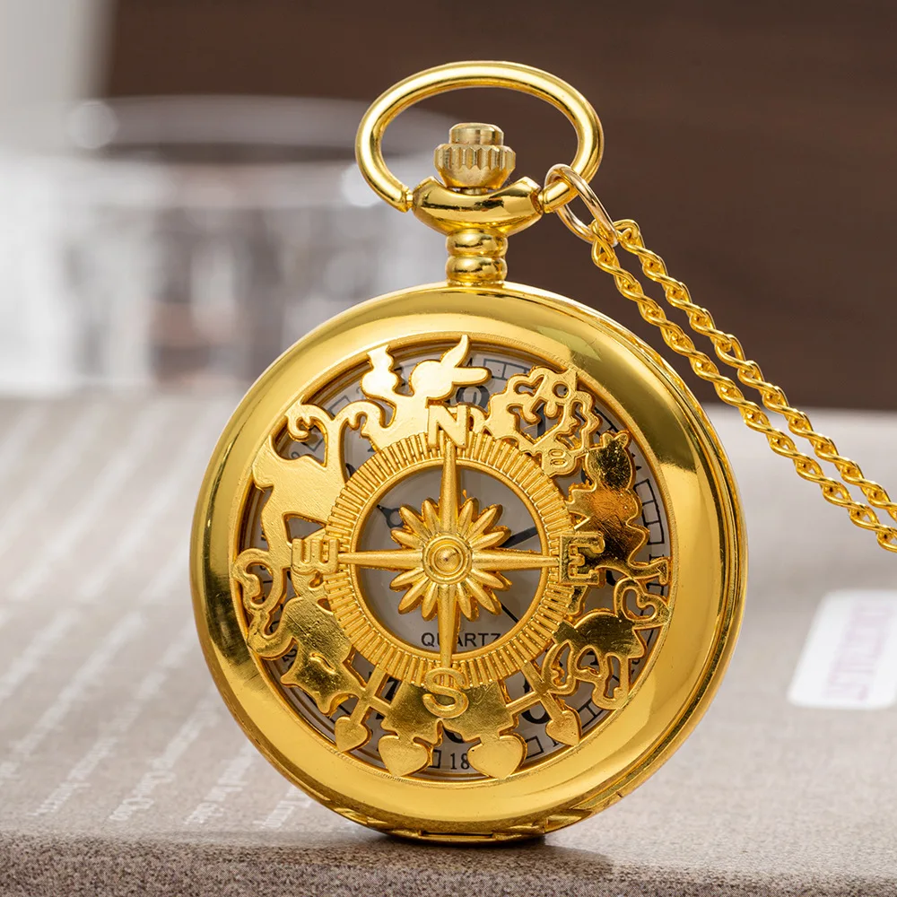 Montre de Poche Steampunk — Finition Or Antique (Quartz) - Image 8