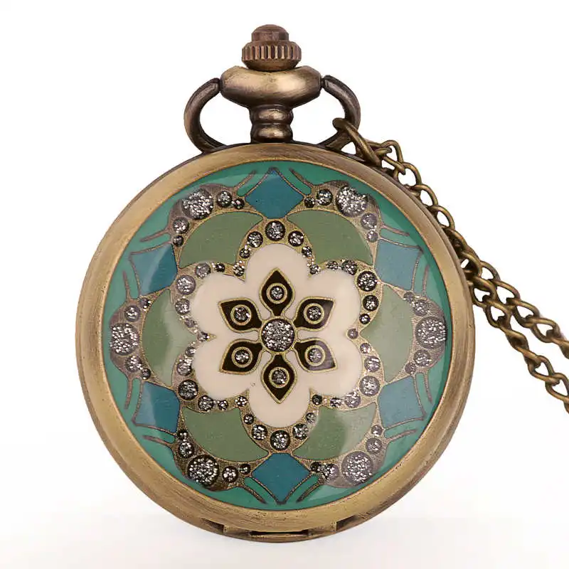 Montre Femme Fleur Blanche a Gousset - Image 5