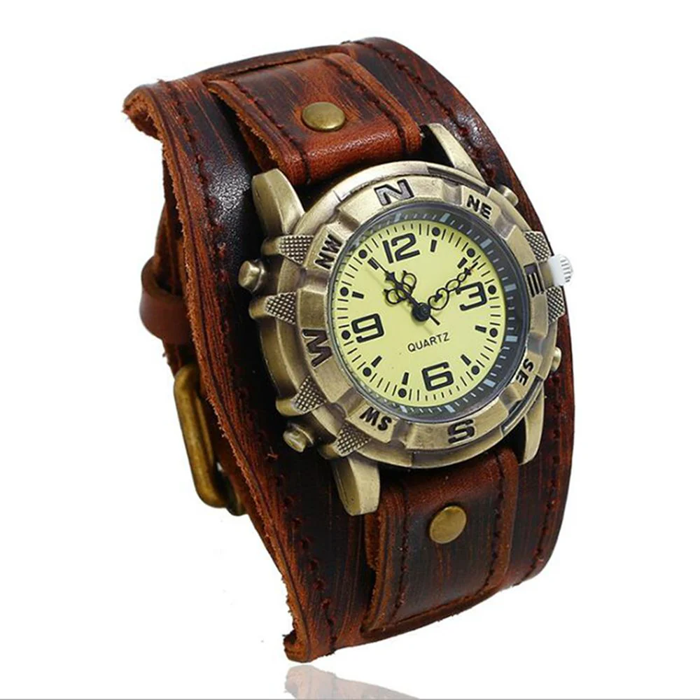 Montre Homme Cuir Marron Vintage — Jean Mermoz