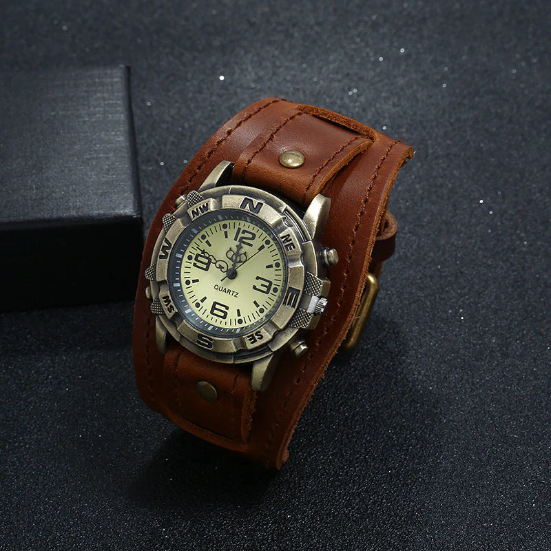 Montre Homme Cuir Marron Vintage — Jean Mermoz - Image 3