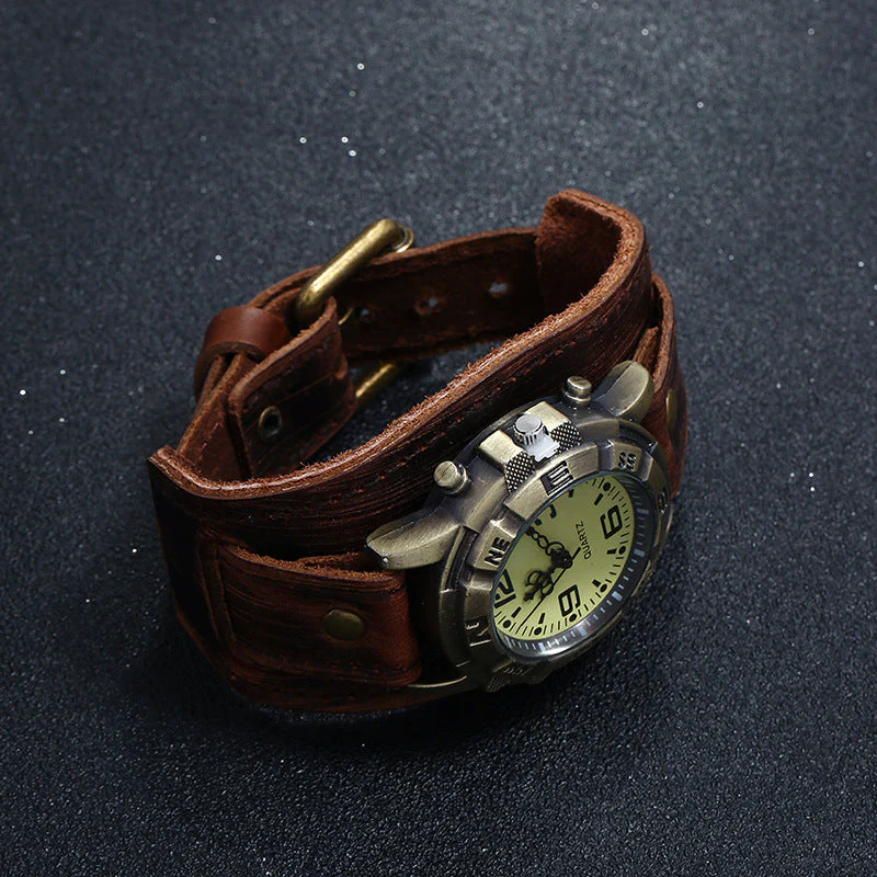 Montre Homme Cuir Marron Vintage — Jean Mermoz - Image 4