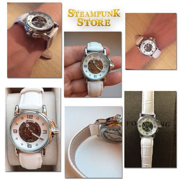 Montre Squelette Femme Blanche - Image 5