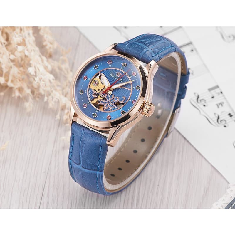 Montre Squelette Femme Bleue - Image 3