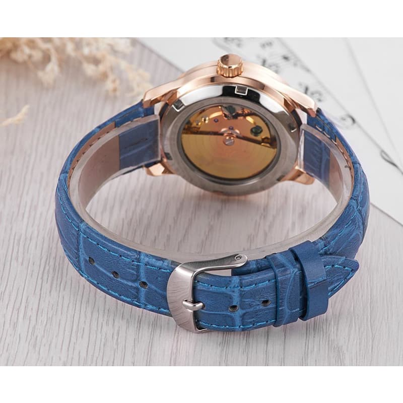 Montre Squelette Femme Bleue - Image 4