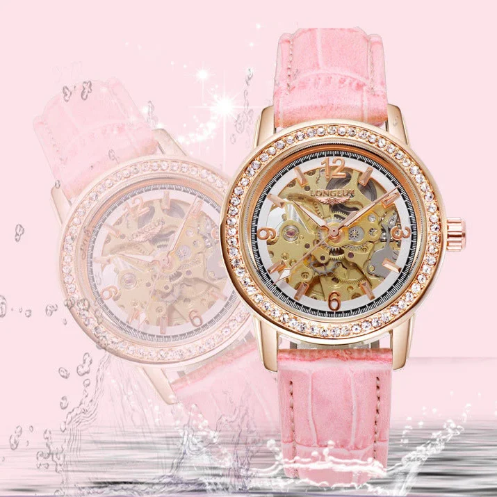 Montre Squelette Femme Rose - Image 3