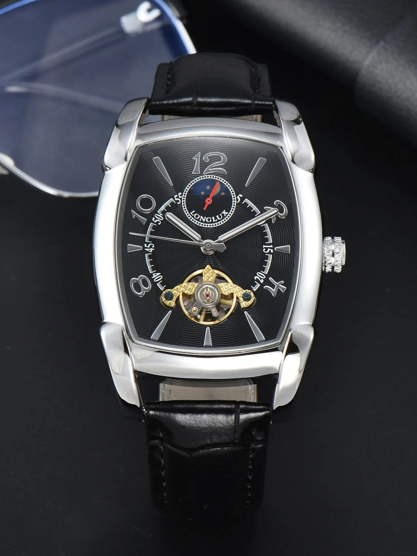 Montre Rectangulaire Homme Vintage - Squelette Art Deco - Image 11