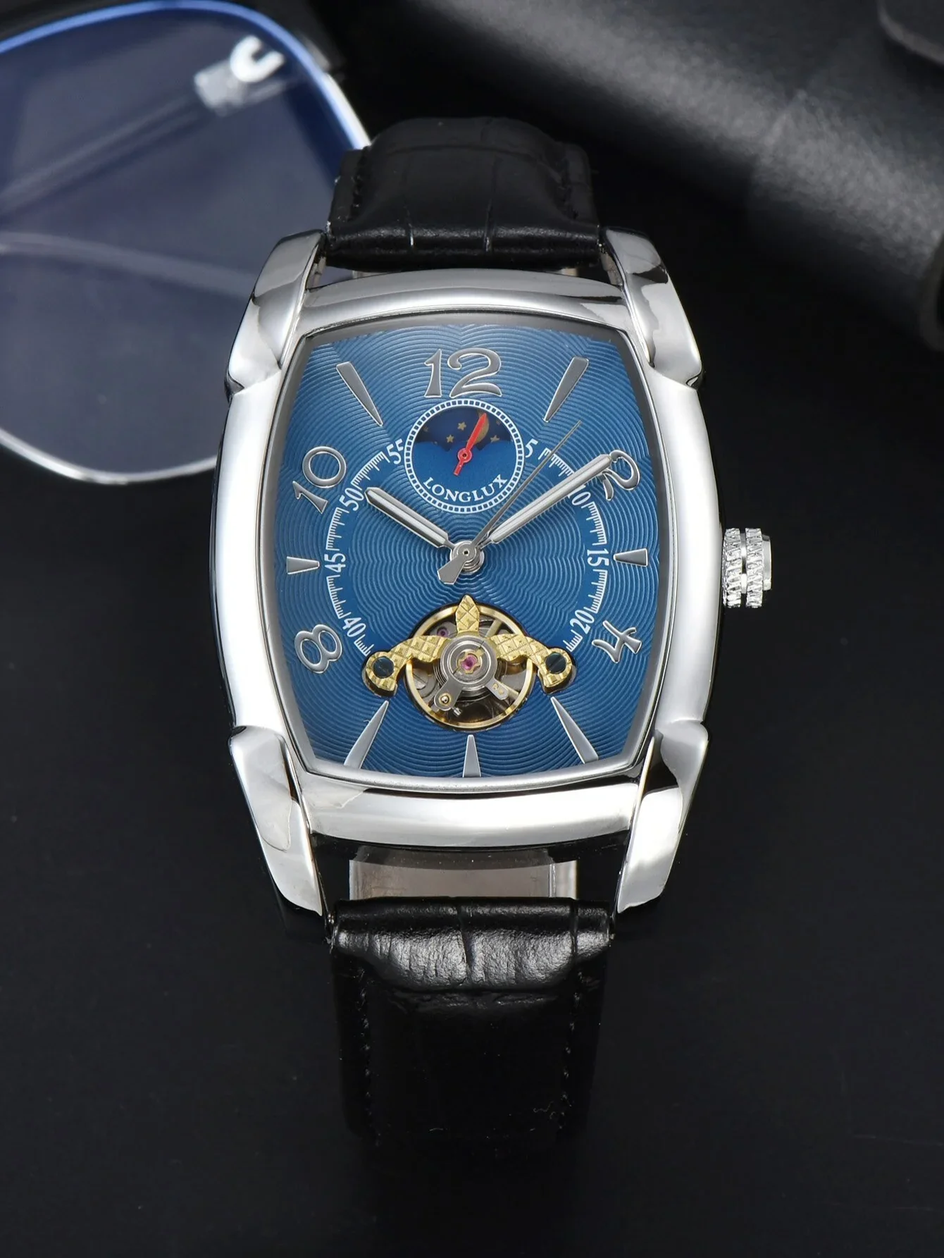 Montre Rectangulaire Homme Vintage - Squelette Art Deco - Image 5