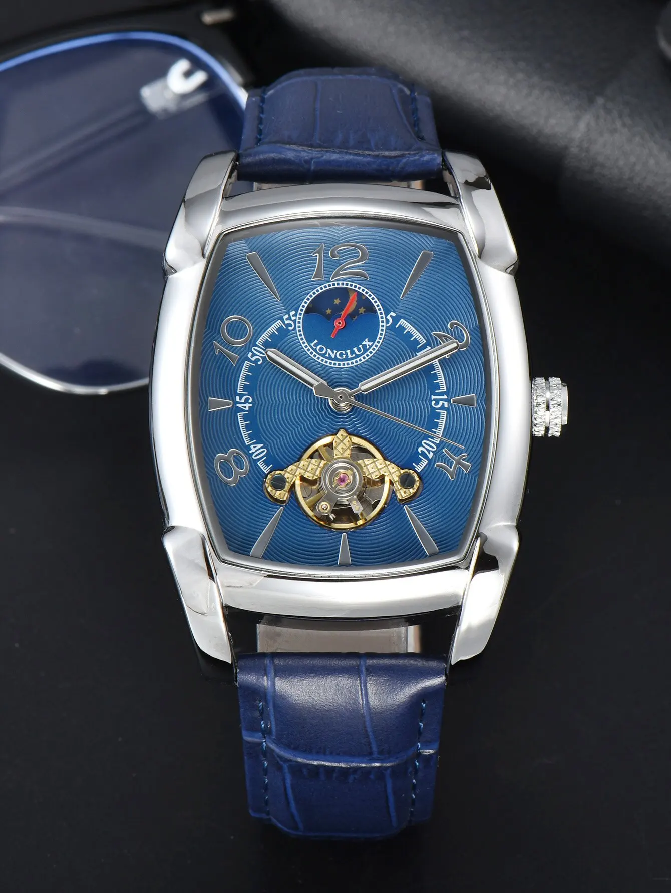 Montre Rectangulaire Homme Vintage - Squelette Art Deco - Image 6