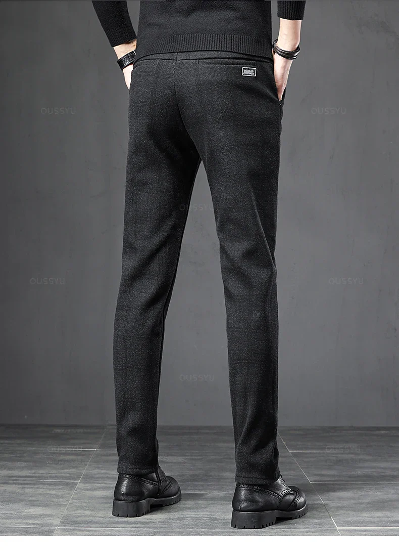 Pantalon Homme à Carreaux - Coupe Slim Stretch Gris ou Marine - Image 7