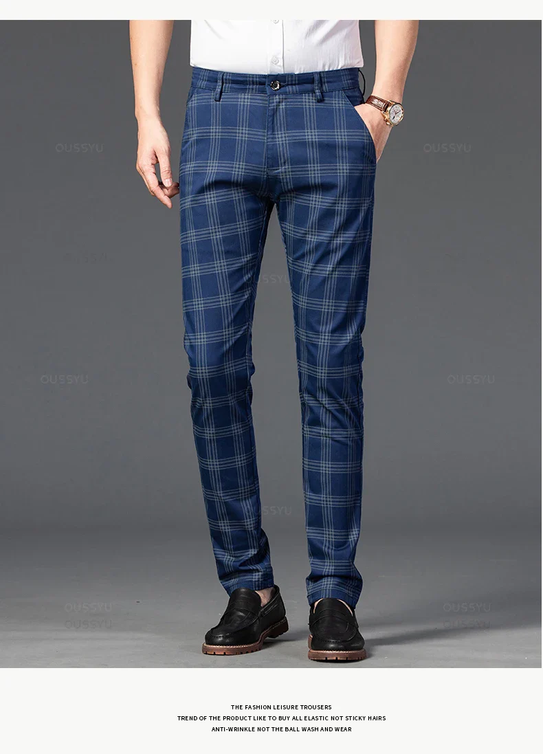 Pantalon Homme à Carreaux Subtils - 7 Coloris dont Vert Armée & Bordeaux - Image 12