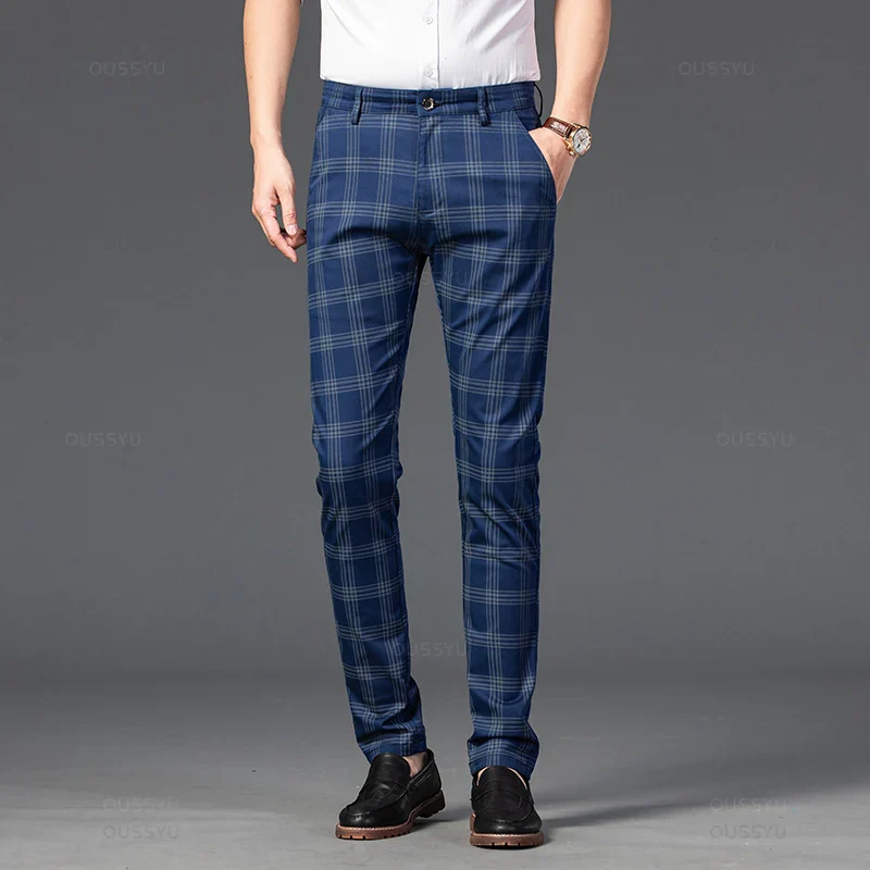 Pantalon Homme à Carreaux Subtils - 7 Coloris dont Vert Armée & Bordeaux - Image 22