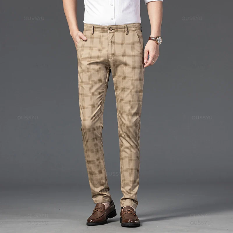 Pantalon Homme à Carreaux Subtils - 7 Coloris dont Vert Armée & Bordeaux - Image 23