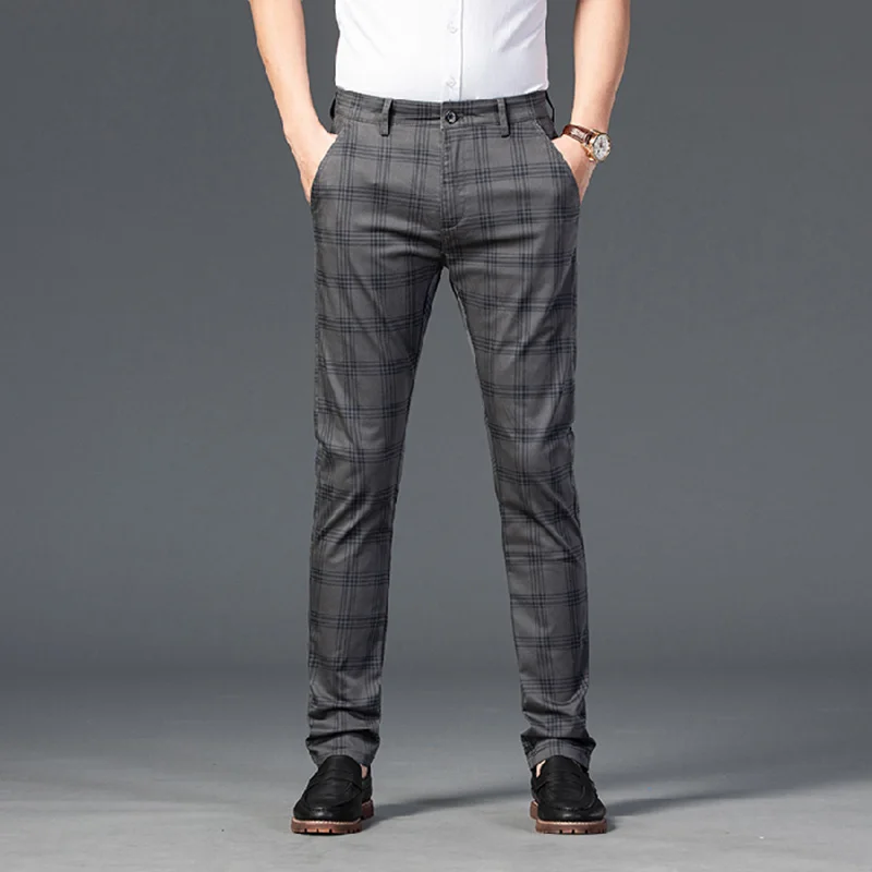 Pantalon Homme à Carreaux Subtils - 7 Coloris dont Vert Armée & Bordeaux - Image 26