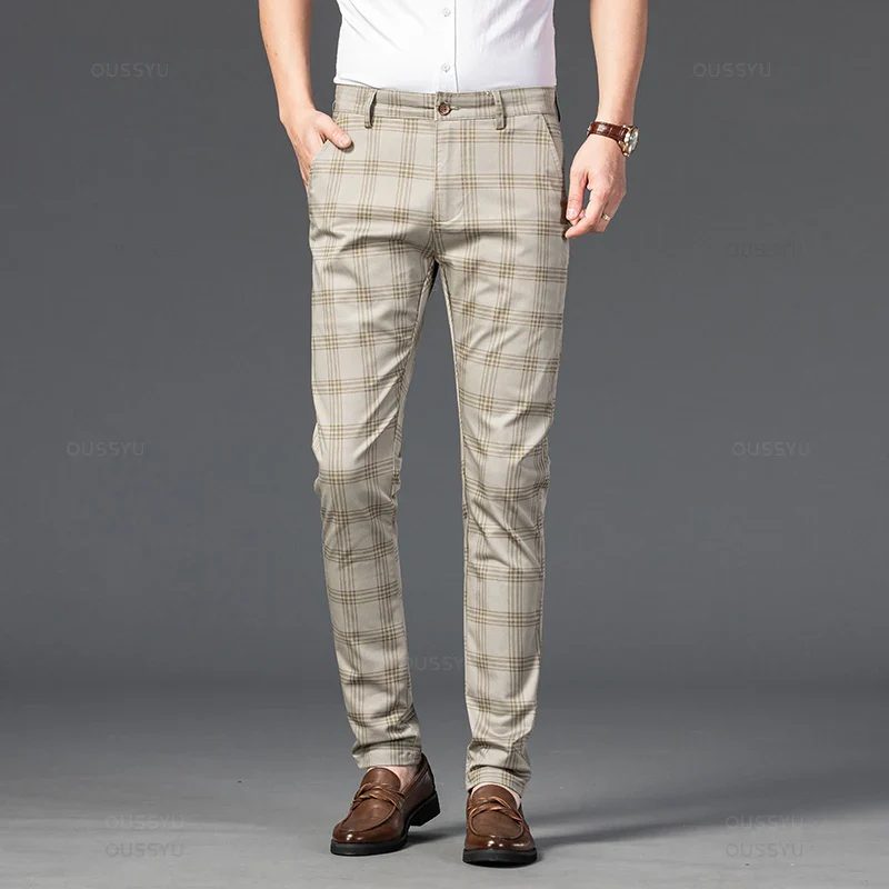 Pantalon Homme à Carreaux Subtils - 7 Coloris dont Vert Armée & Bordeaux - Image 27