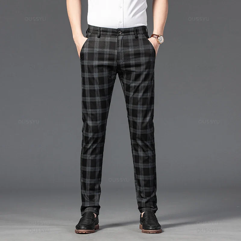 Pantalon Homme à Carreaux Subtils - 7 Coloris dont Vert Armée & Bordeaux - Image 28