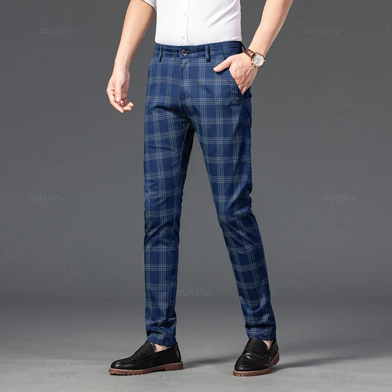 Pantalon Homme à Carreaux Subtils - 7 Coloris dont Vert Armée & Bordeaux - Image 3