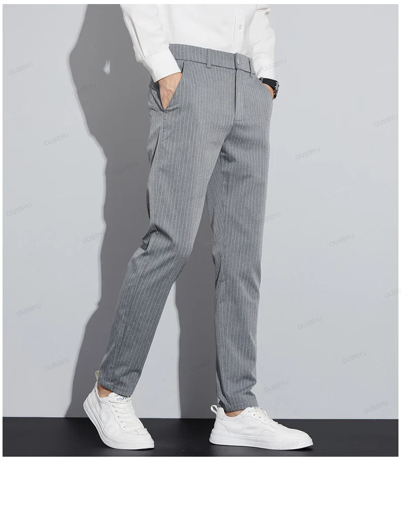 Pantalon Homme Rayé Fin - Pinstripe Victorien Gentleman - Image 7