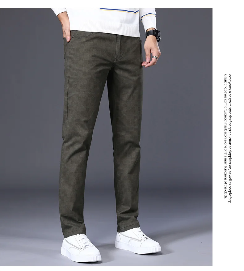 Pantalon Tweed Homme Gentleman - Effet Carreaux 98% Coton - Image 15