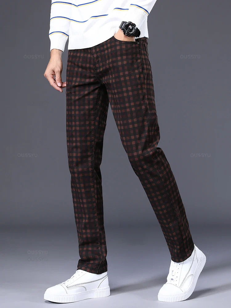 Pantalon Tweed Homme Gentleman - Effet Carreaux 98% Coton - Image 2