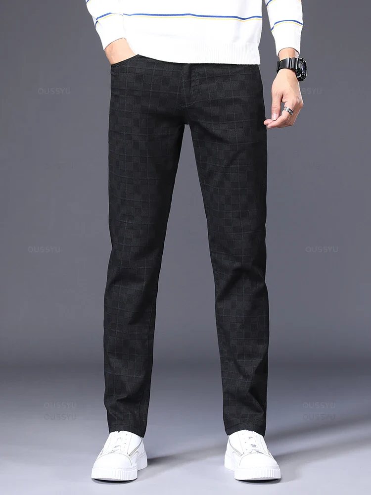 Pantalon Tweed Homme Gentleman - Effet Carreaux 98% Coton - Image 22