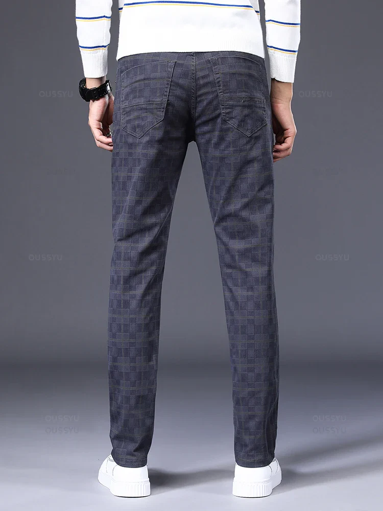 Pantalon Tweed Homme Gentleman - Effet Carreaux 98% Coton - Image 3