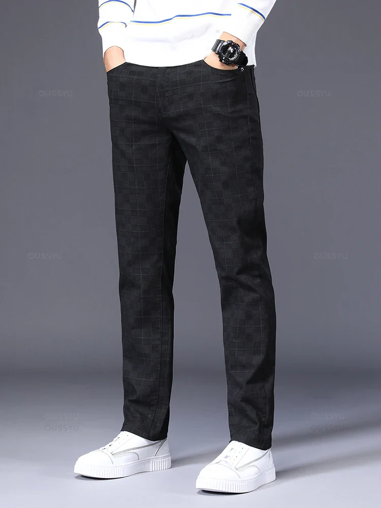 Pantalon Tweed Homme Gentleman - Effet Carreaux 98% Coton - Image 4